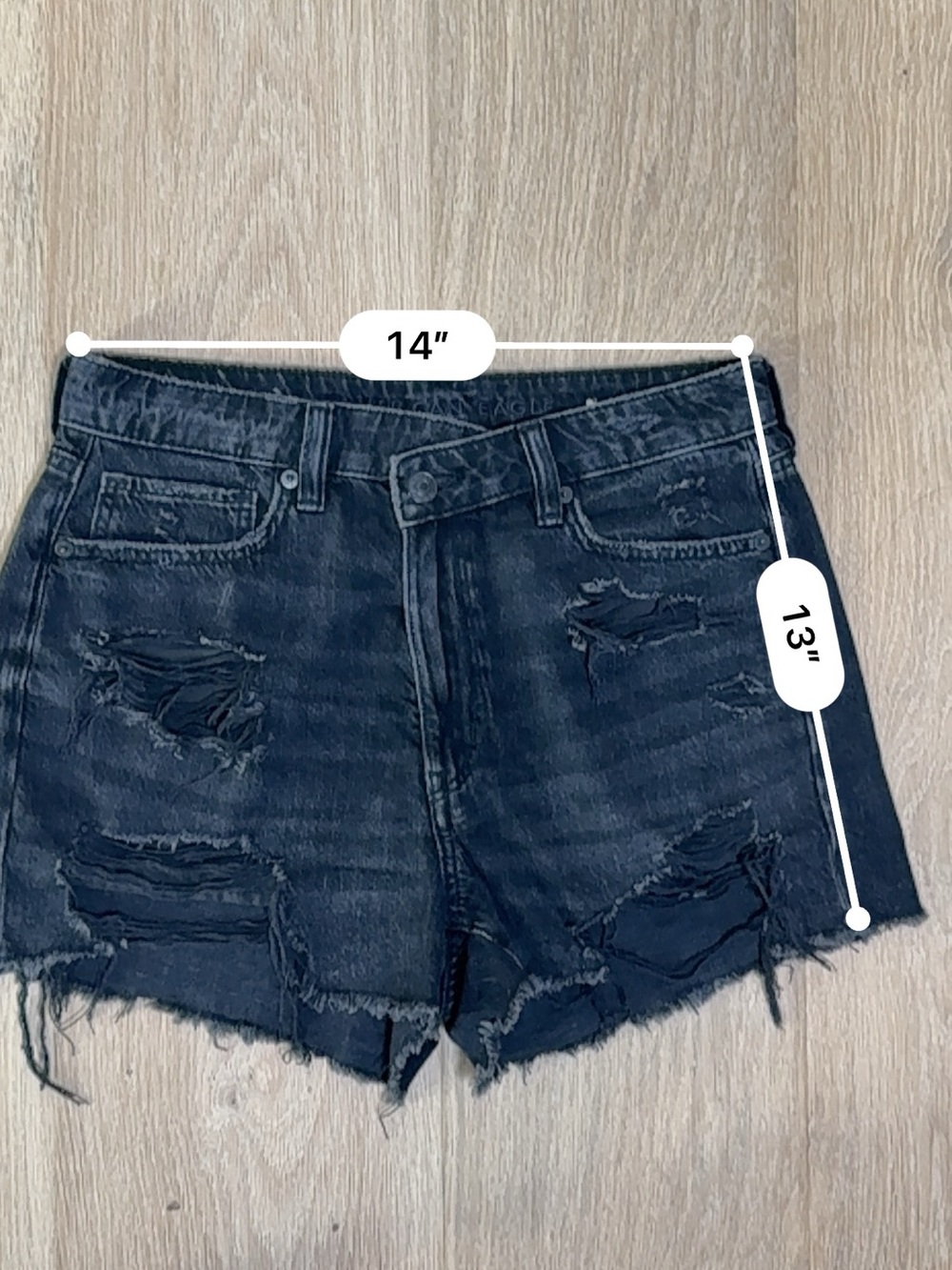 American Eagle Outfitters Black Denim Cutoff Shorts Women’s Size 6 - Picture 5 of 8
